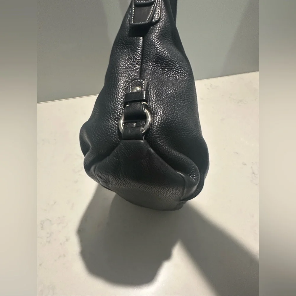 Coach Vintage Black Leather Duffle Hobo Bag